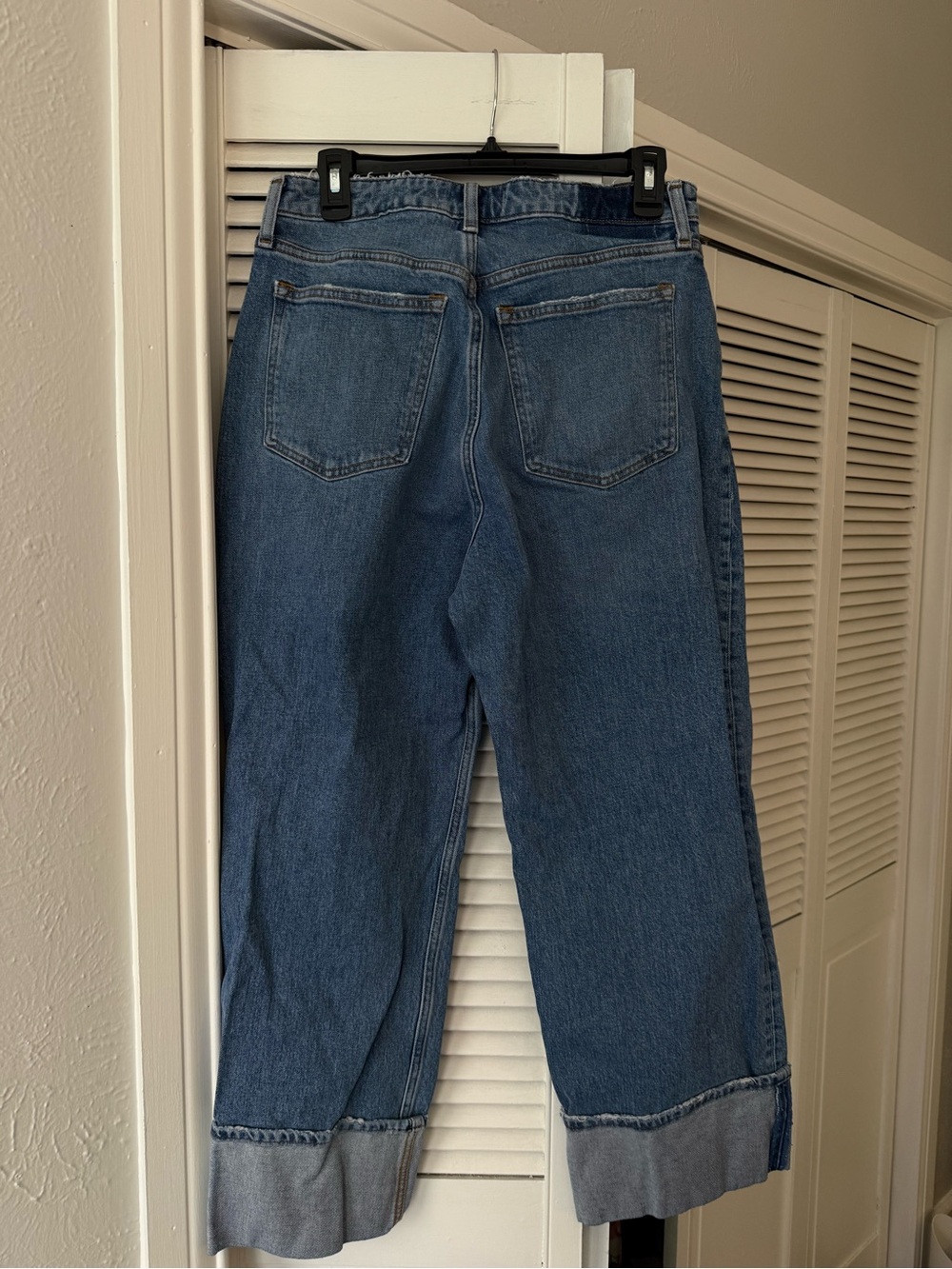 Abercrombie & Fitch Blue Boyfriend Jeans with Cuffed Hem